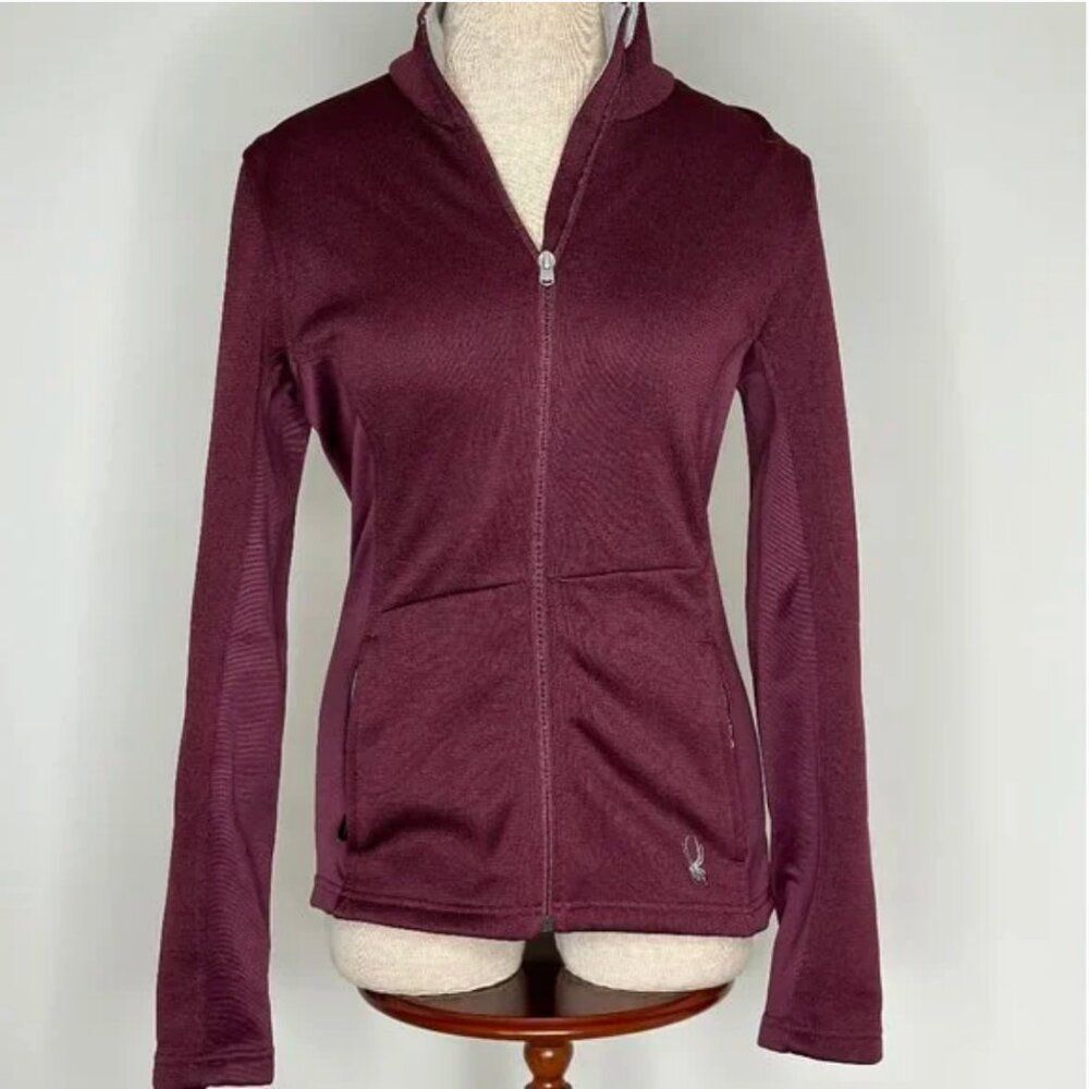 Spyder Women’s Core Sweater Fleece Lined Burgundy Zip Up Jacket Size medium